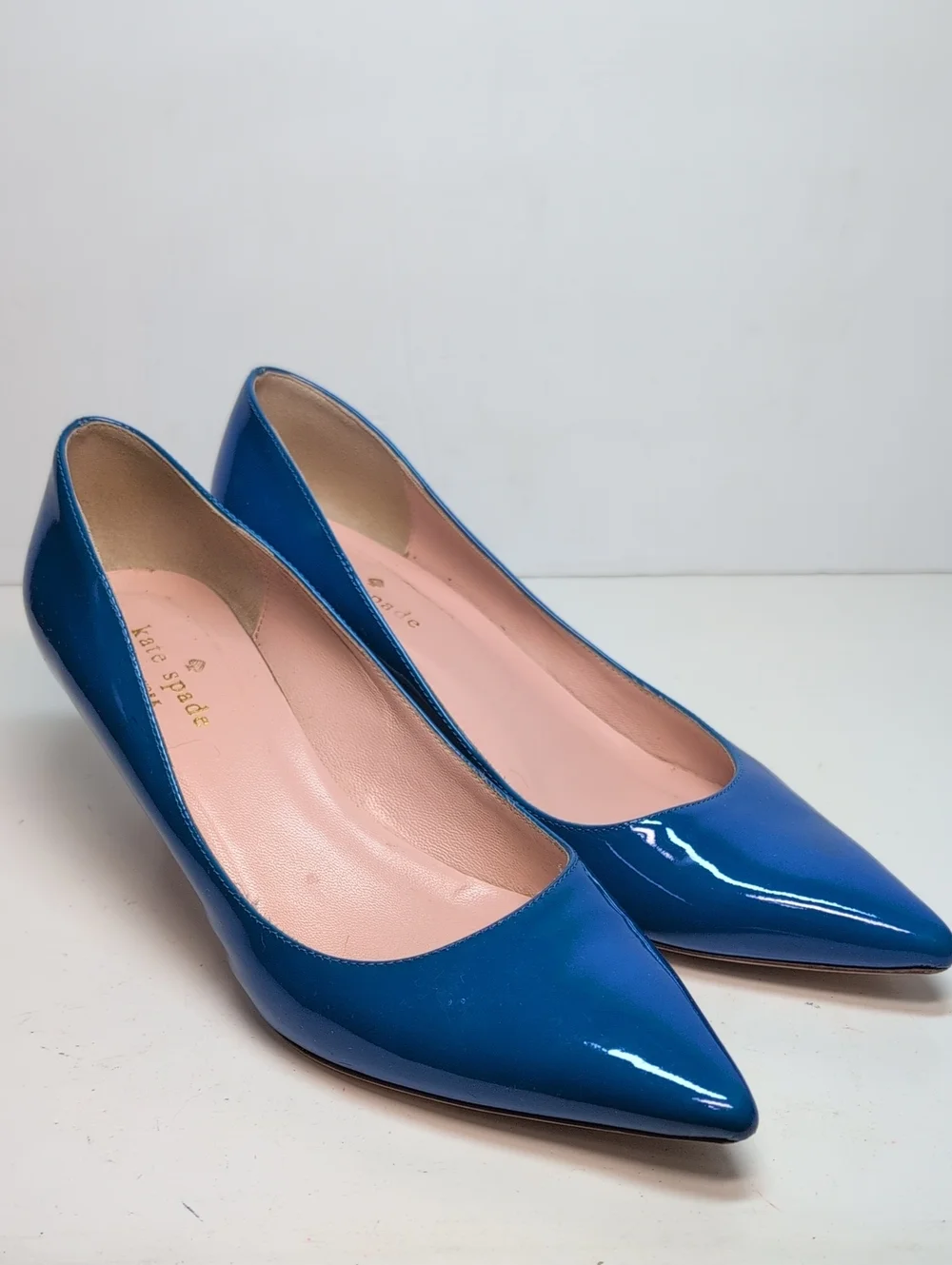 Kate Spade Blue Patent Leather Pointed-Toe Heels woman size 6.5